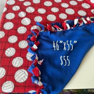 Red and Blue Volleyball Fleece Blanket